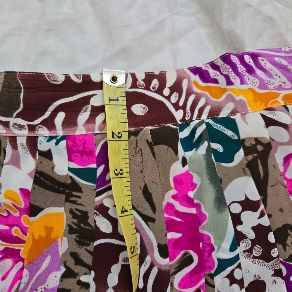 Vtg Christian Dior Midi Skirt Vintage Size 12 Silk Floral Skirt Side Zip *read* - Picture 6 of 11